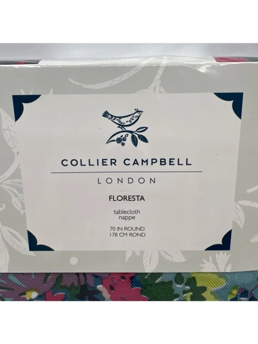 Collier Campbell Tablecloth Floresta Colorful Floral Pattern 70 in Round